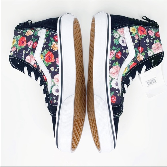 NEW Vans Sk8-Hi Garden Floral Shoes Black White - Picture 7 of 11